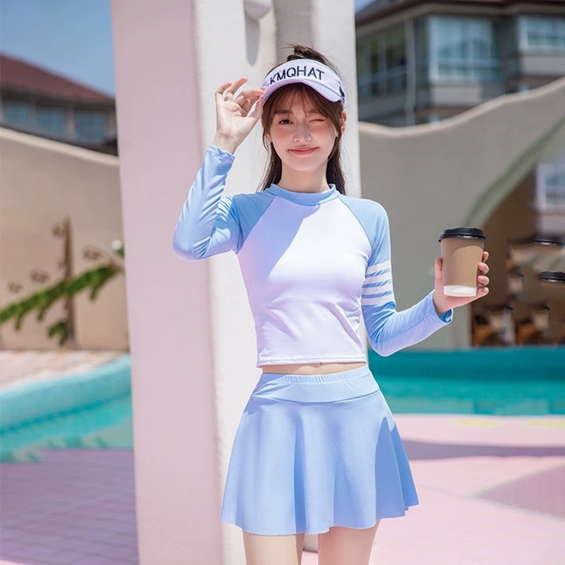 分体泳衣女童大童少女2024新款初中生高中生保守专业速干游泳衣