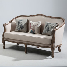 美式复古实木家用新款小户型沙发客厅现代简约三人北欧艺沙发组合