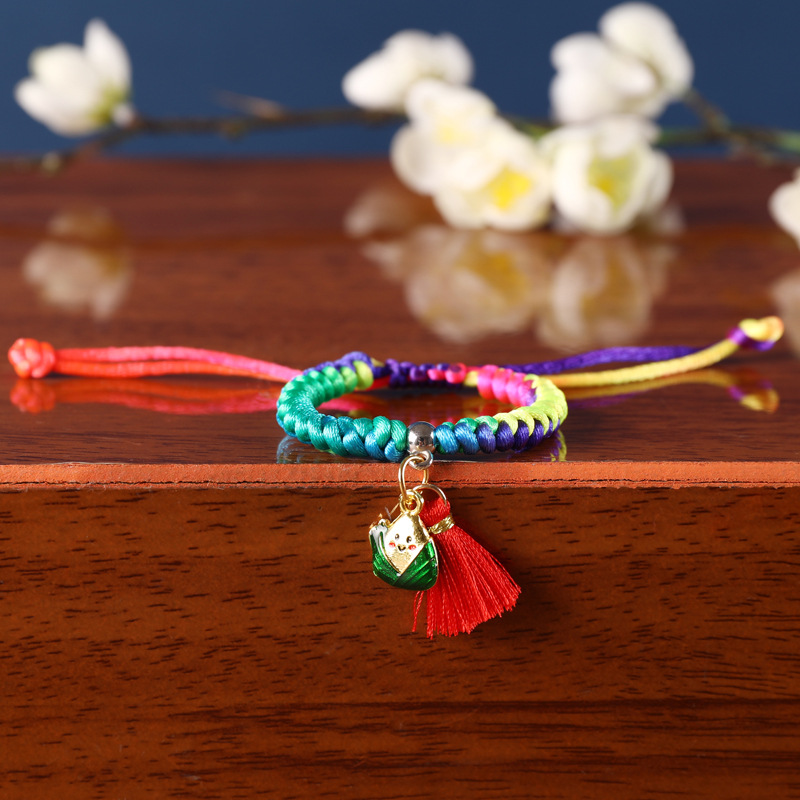 Dragon Boat Festival Colorful Rope Ethnic Style Bracelet Couple Bracelet Ornament Children's Zongzi Carrying Strap Hand-Woven Red Rope String