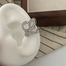 欧美百搭字母耳骨夹小众设计ins满钻字母耳夹 高级感气质耳环耳饰