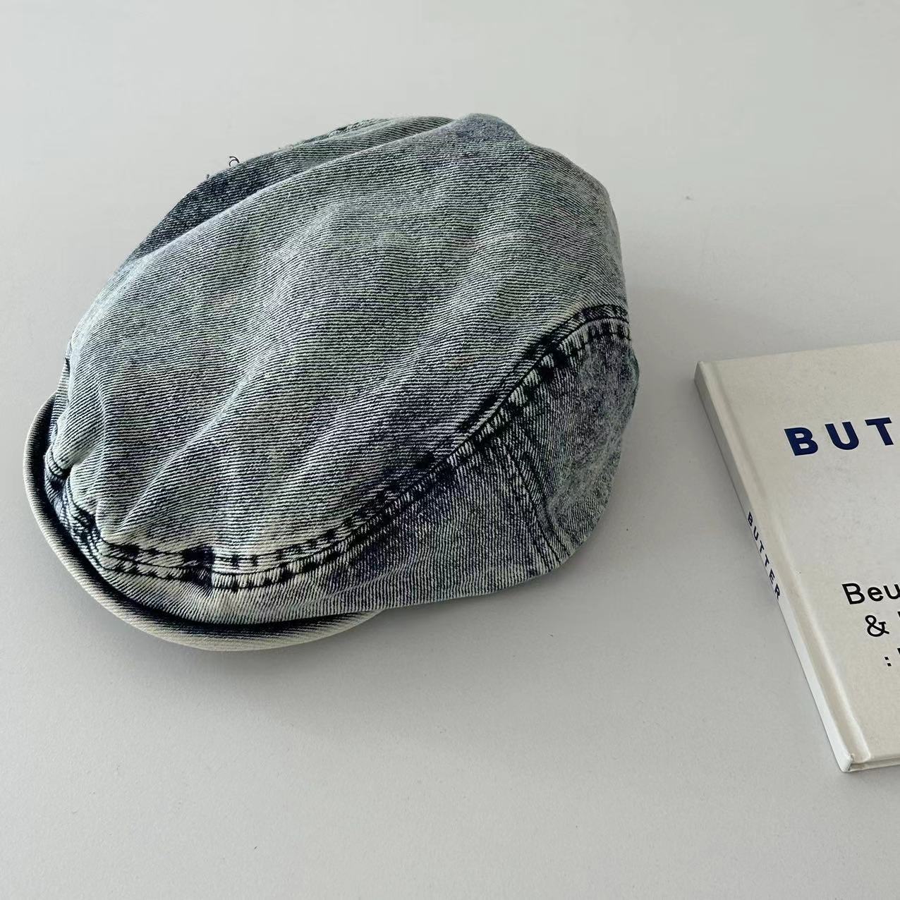 复古做旧小众重工牛仔蓝街头前进帽子男女中性风帅气网红鸭舌帽潮