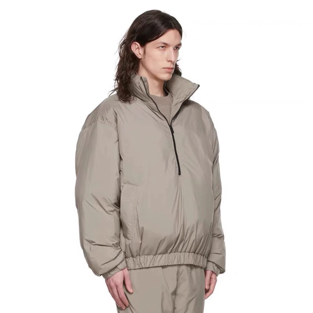 高版本潮牌fog复线essentials秋冬棉服高街半拉链棉衣外套男女