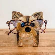 木质创意动物眼镜支架收纳摆件办公室展示架客厅桌面工艺品亚马逊