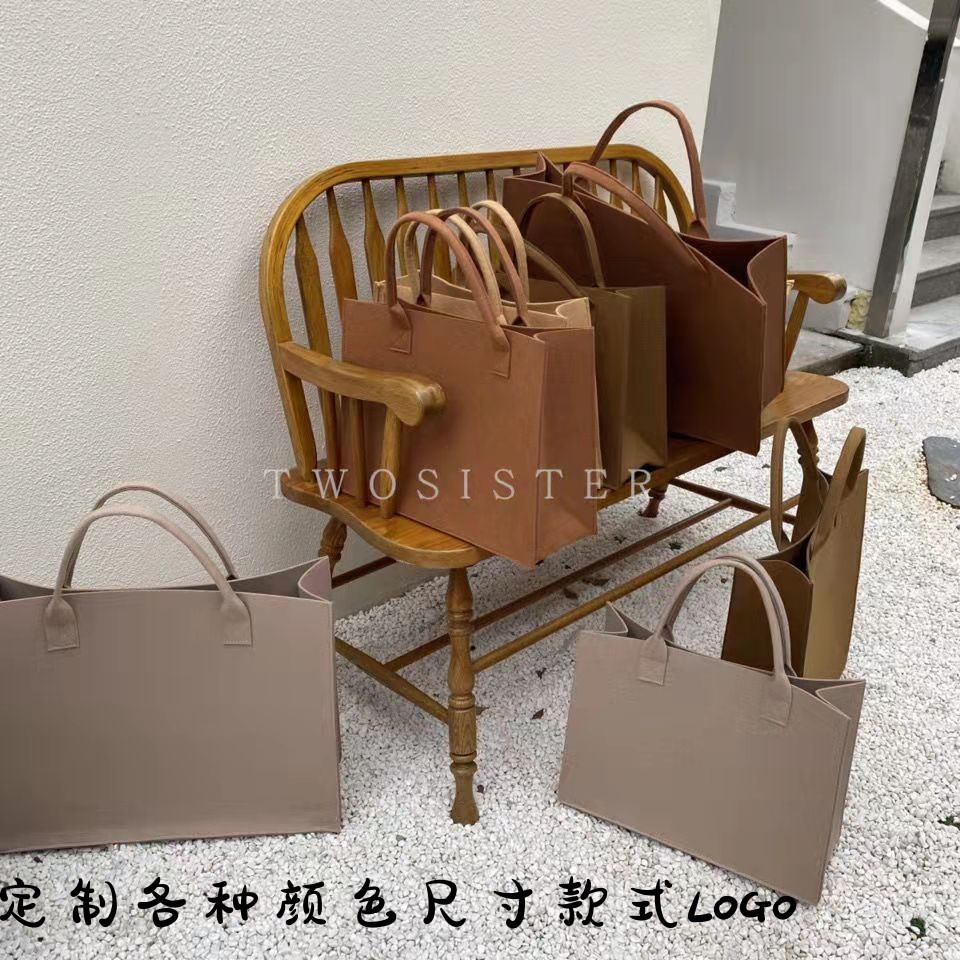 Tote Felt Bag Handbag Fashion Versatile Creative Large Capacity Shopping Bag Gift Bag Storage Bag Printed Logo