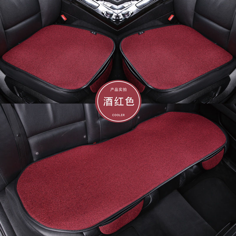 Car Seat Cushion Linen Four Seasons Universal Single Piece Cotton Linen Fabric Three-Piece Set Rear Three-Seat Cushion AliExpress