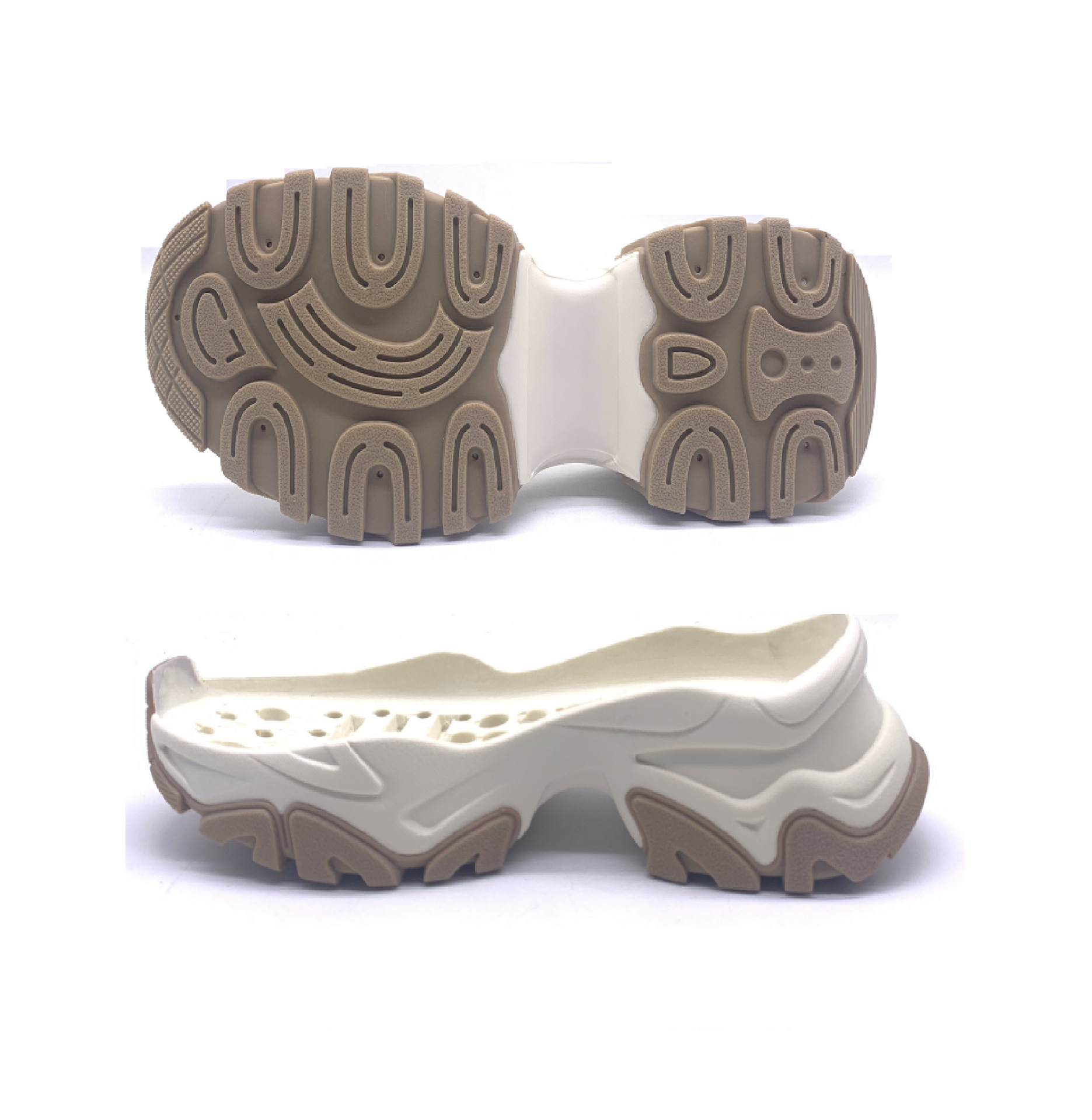 国足pu鞋底运动时尚印花双色鞋底聚氨酯发泡鞋底新款厂家直供批发