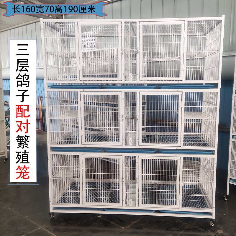 新款三层鸽子配对繁育笼观赏信鸽笼加大空间加密防黄鼠狼带平台架