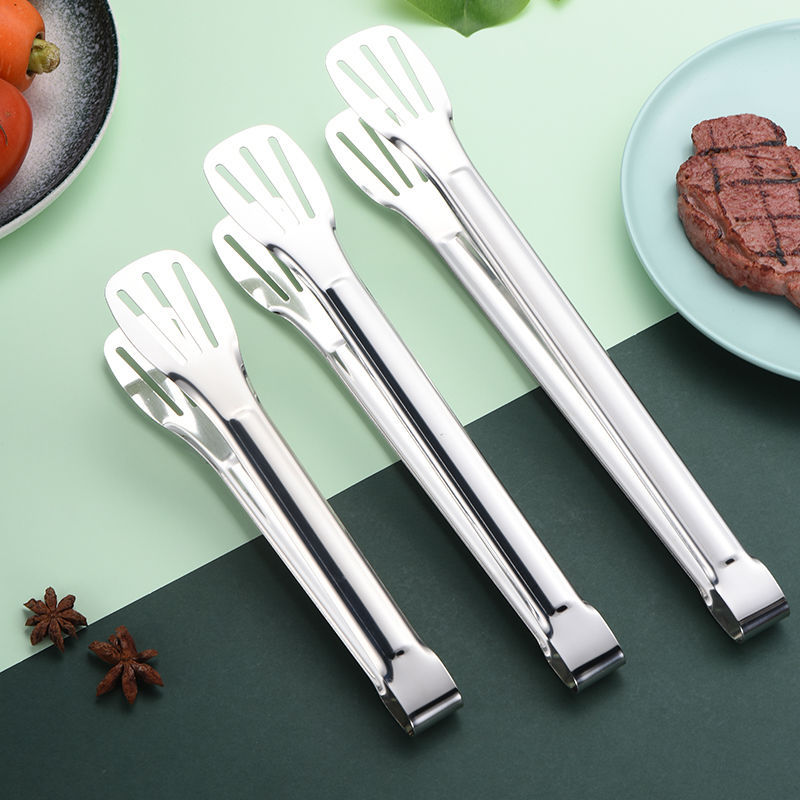 Stainless Steel Food Clip Kitchen Barbecue Fried Steak Household Anti-Scald Bread Food Thickened Commercial Dish