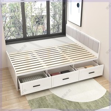 飘窗床架榻榻米床现代简约小户型拼飘窗收纳储物床多功能卧室