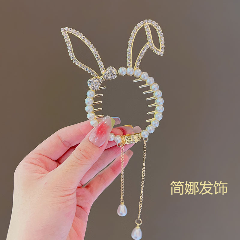 Antique Style Lily Tassel Hairpin Bun Fixed Gadget Grip Female High Sense Hair Clip Half Tie Updo Hair Claw