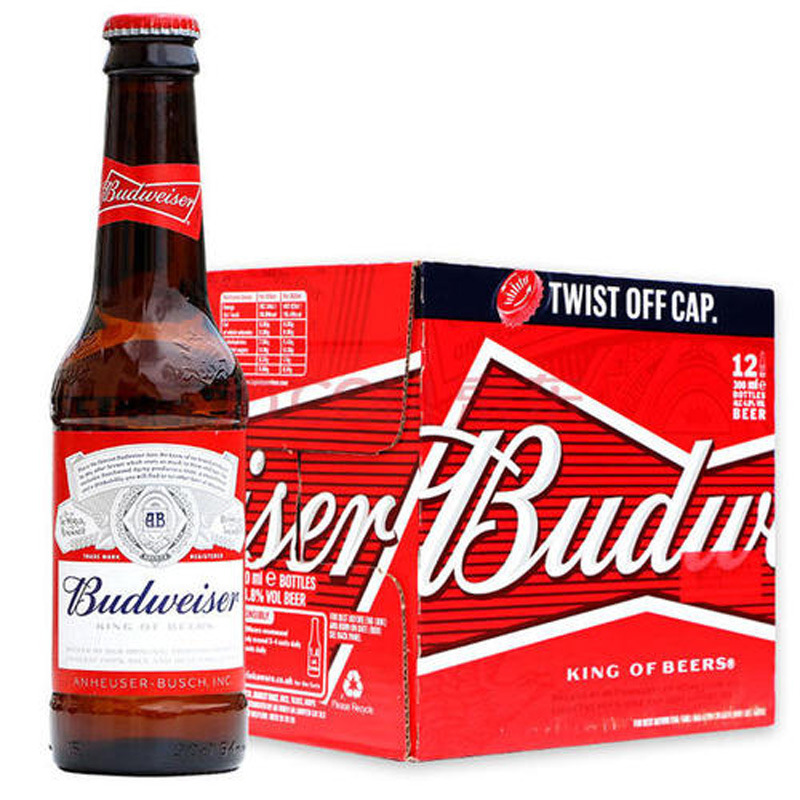 进口bud旋盖布德威百德维佰得威啤酒夜场酒吧ktv300mlx12夜场啤酒