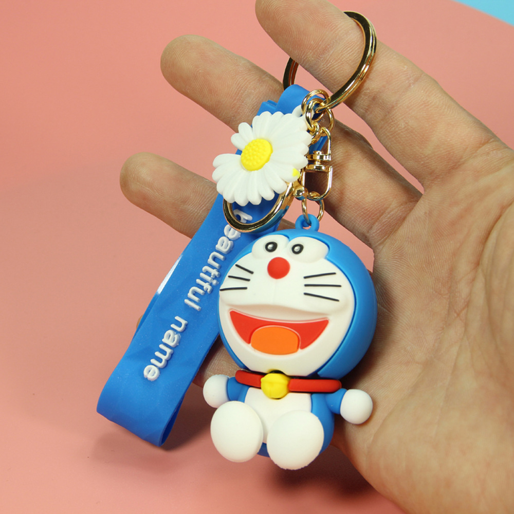 Cute 3d Doraemon Keychain Pendant Crane Machine Pokonyan Doll Wholesale Anime Doraemon Keychain