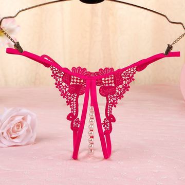 一件代发女情趣内衣套装开档内裤诱惑丁字裤骚珍珠开裆式刺激免脱