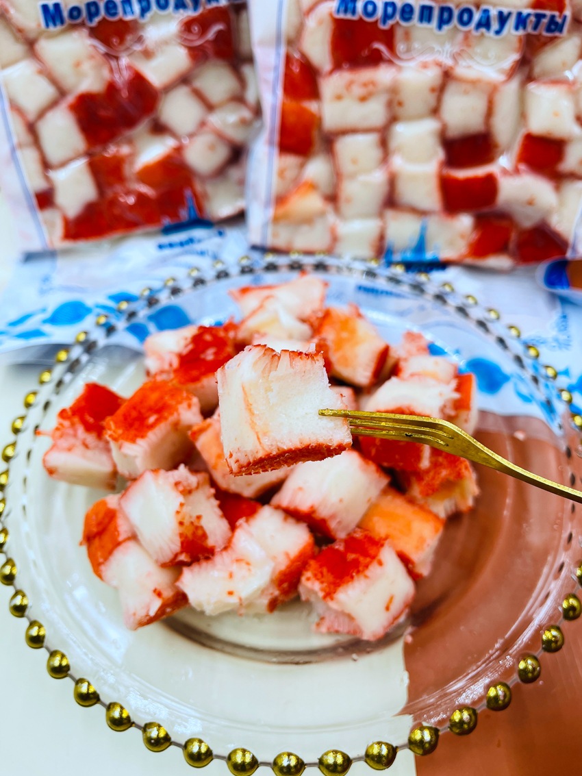 俄罗斯风味蟹肉花 一斤一袋蟹肉块合成 即食 涮火锅 一件代发批发