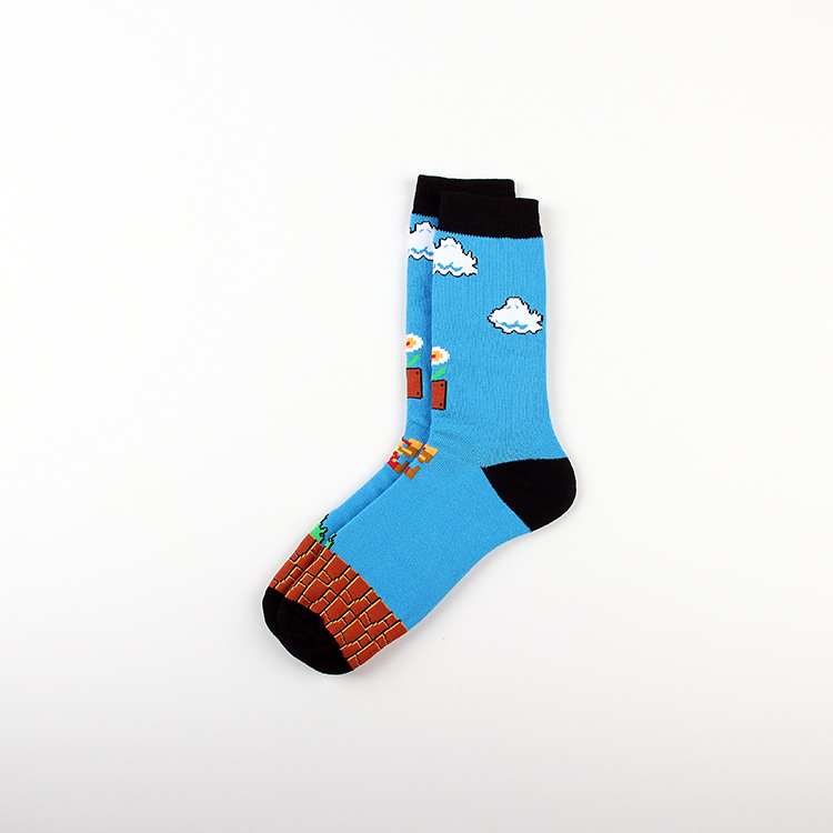 Cartoon Anime Game Marima Leisure Sports Jacquard Female Cotton Couple Mid-Calf Stocks Trendy Socks Male Long Socks