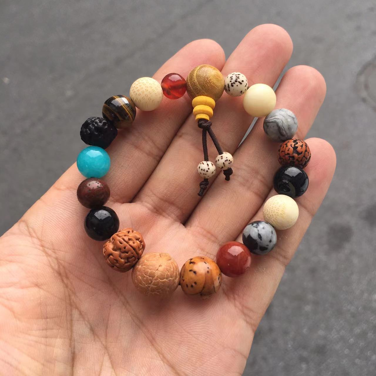 十八籽手串杭州灵隐同款多宝菩提佛珠念珠男女情侣手链饰品十八子