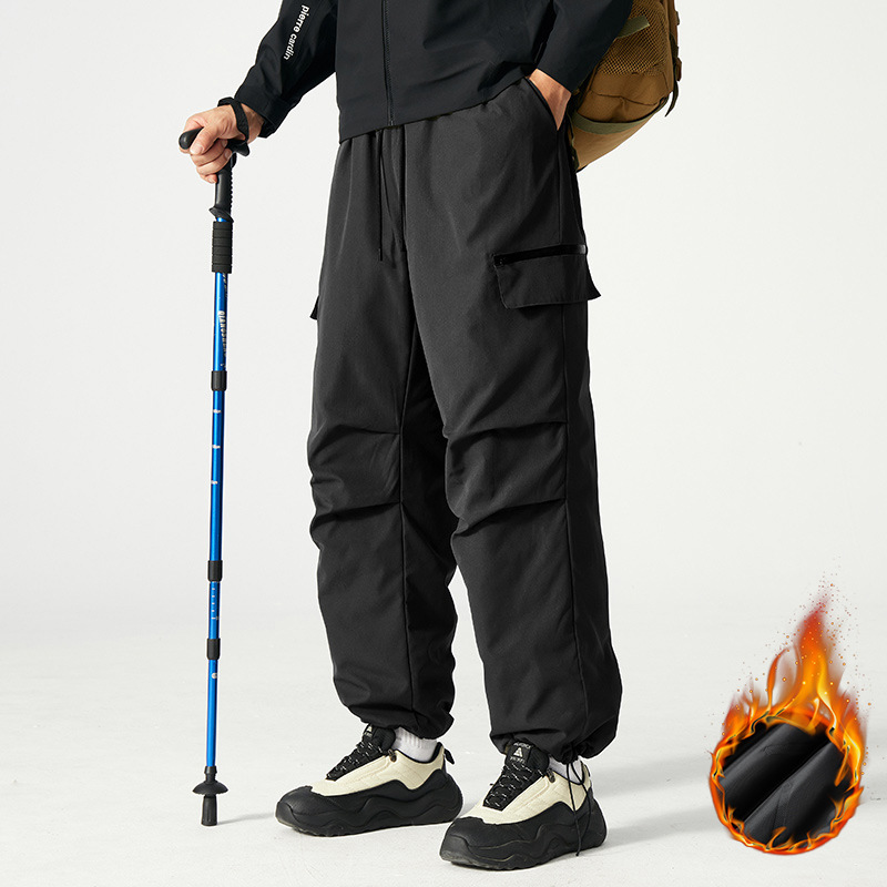 K117AB大码羽绒棉裤冬季保暖防水防风运动滑雪冲锋夹棉加厚工装裤