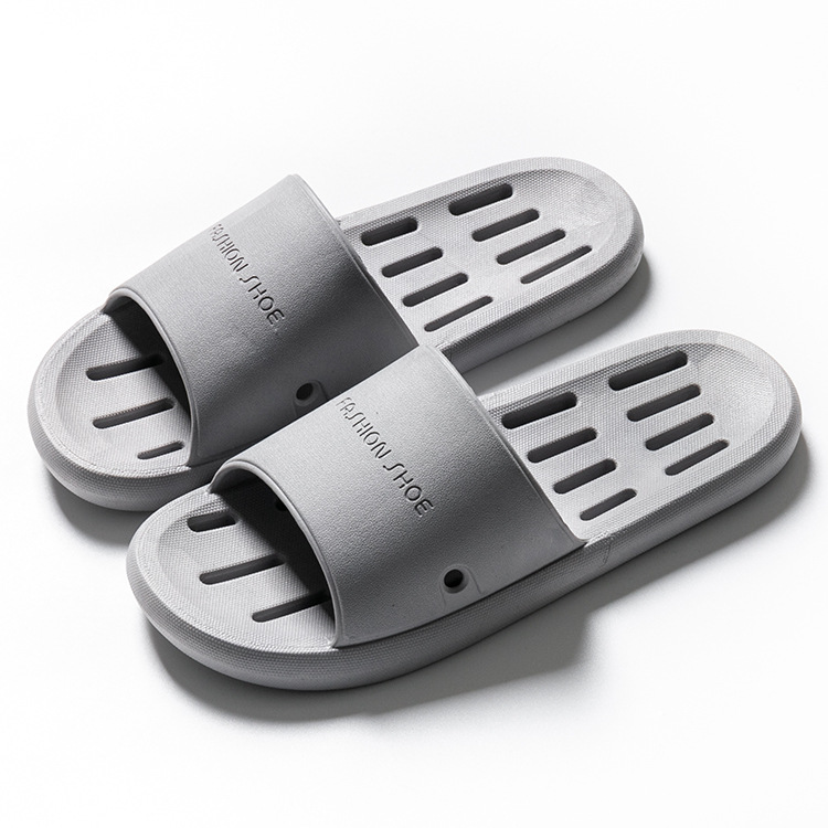 Home Slippers PVC Men and Women Couple Indoor Home Leaking Slippers Bath Non-Slip Deodorant Comfortable Lightweight Sandals