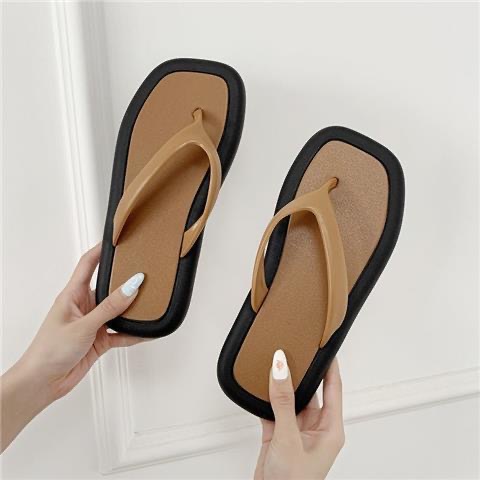 Flip Flops Women's Summer Fashion Flip-Flop Slippers Men's Non-Slip Couple Flat Sandals Outdoor Beach Shoes Korean Fashion