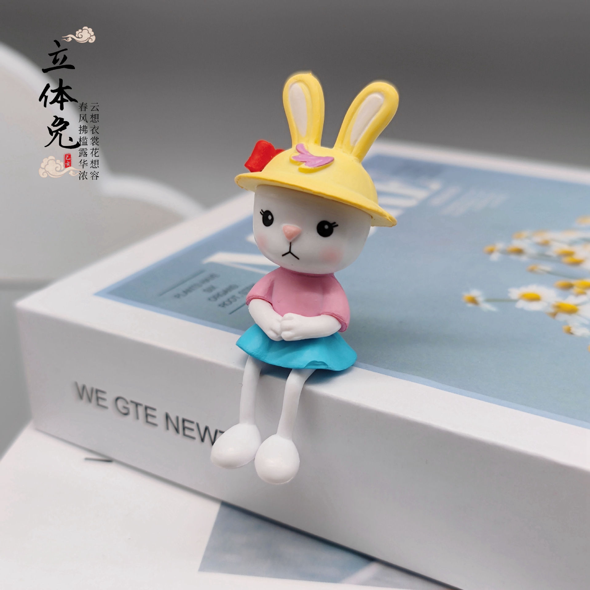 Cute Hat Mengmeng Bunny Doll Wholesale Moss Micro Landscape and Car Decoration Keychain Accessories Wholesale