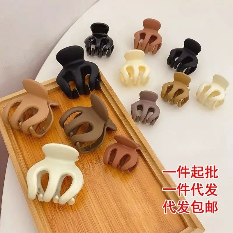 大号磨砂南瓜夹高马尾抓夹固定神器隐形垫高防塌后脑勺鲨鱼夹批发