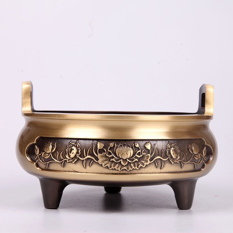 0成交4尊铜朴匠厂家直销三足铜香炉纯铜室内檀香炉仿古禅意熏香炉香薰