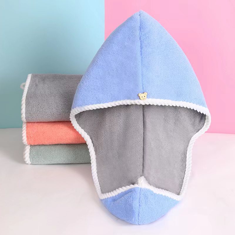 Coral Velvet Hair-Drying Cap Double Layer Thickening and Quick-Drying Hair Drying Towel Home Convenient Shampoo Wrapping Towel Lint-Free Wholesale
