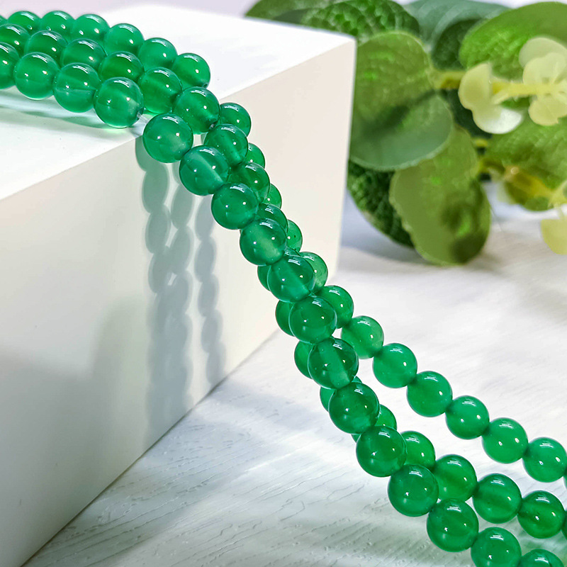 Agate Scattered Beads Wholesale Jade DIY String Beads and round Beads Bracelet Semi-Finished Natural Chalcedony Green Red Agate Beads