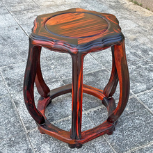 0A红木圆鼓凳缅甸花梨木古筝凳大红酸枝木换鞋凳中式实木凳梳妆凳