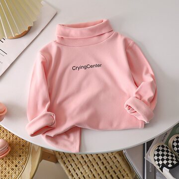 儿童高领德绒卫衣男童女童秋冬加厚保暖内衣中小童上衣宝宝打底衫