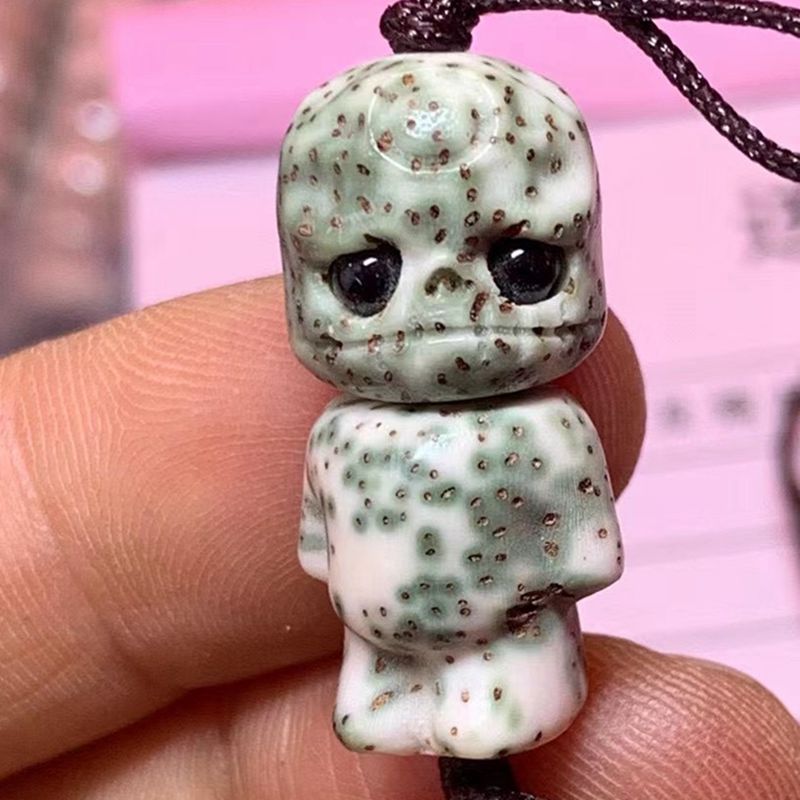 海南星月阿呆小人酋长呆 菩提雕刻阿呆 恶灵手机挂件吊坠金刚配饰