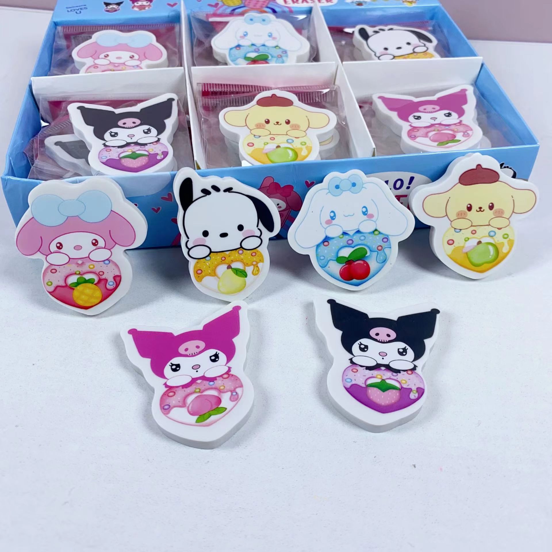 外贸三丽鸥新款库洛米造型橡皮擦小学生可用创意卡通可爱儿童文具