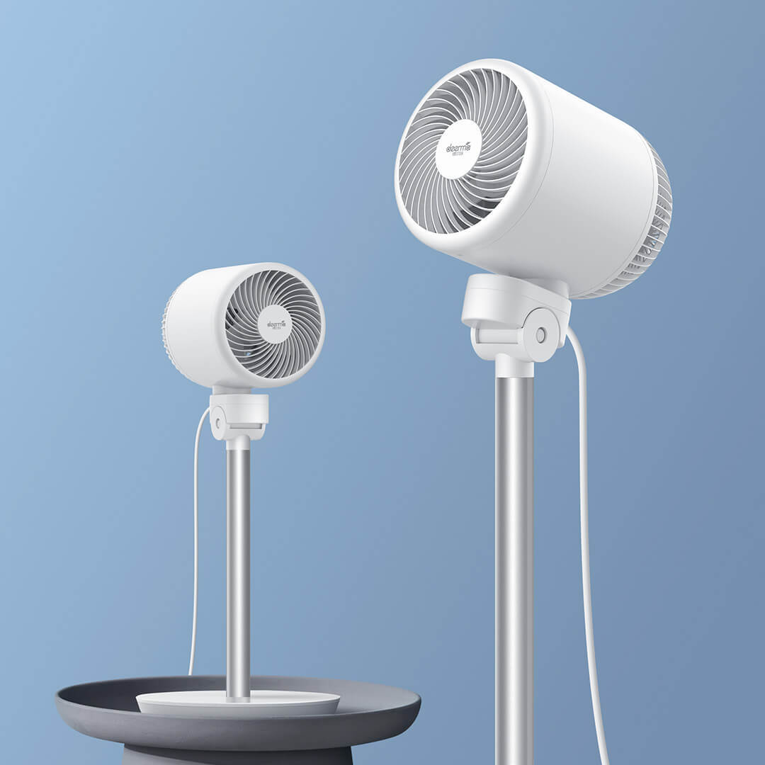 德尔玛空气循环扇dem-fd500家用落地电风扇办公静音立式涡轮摇头