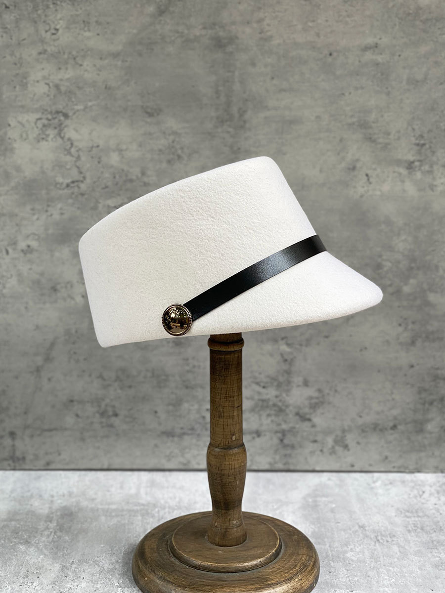 秋冬韩版百搭短檐马术帽女英伦风羊毛呢礼帽凹顶显脸小骑士帽毡帽