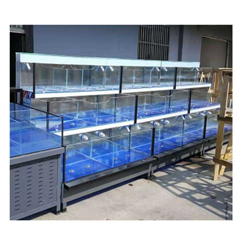 超市鱼缸双层商用水循环卖鱼海鲜缸水产促销缸贝类池饭店贝类池