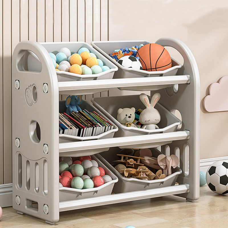 儿童玩具收纳架幼儿园宝宝整理书柜大容量多层置物架储物柜-阿里巴巴