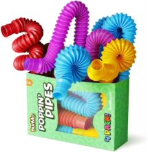 4 Pack Mini Pop Tube Sensory Fidget Toy Colorful Heavy-Duty