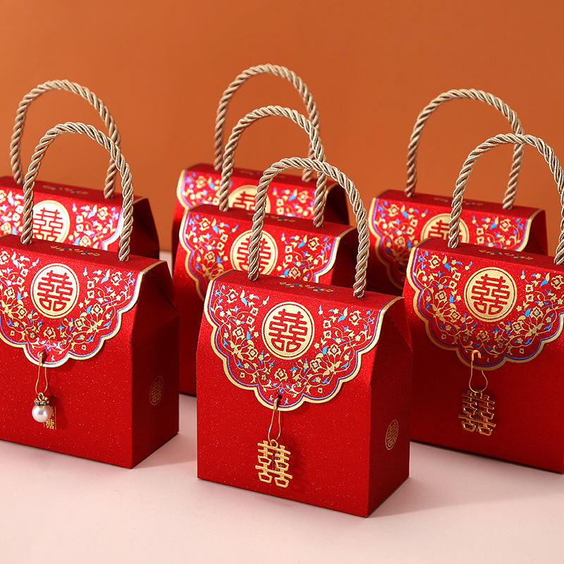 糖盒结婚喜糖盒婚礼糖果礼盒包装纸盒子新款中式订婚手提空盒