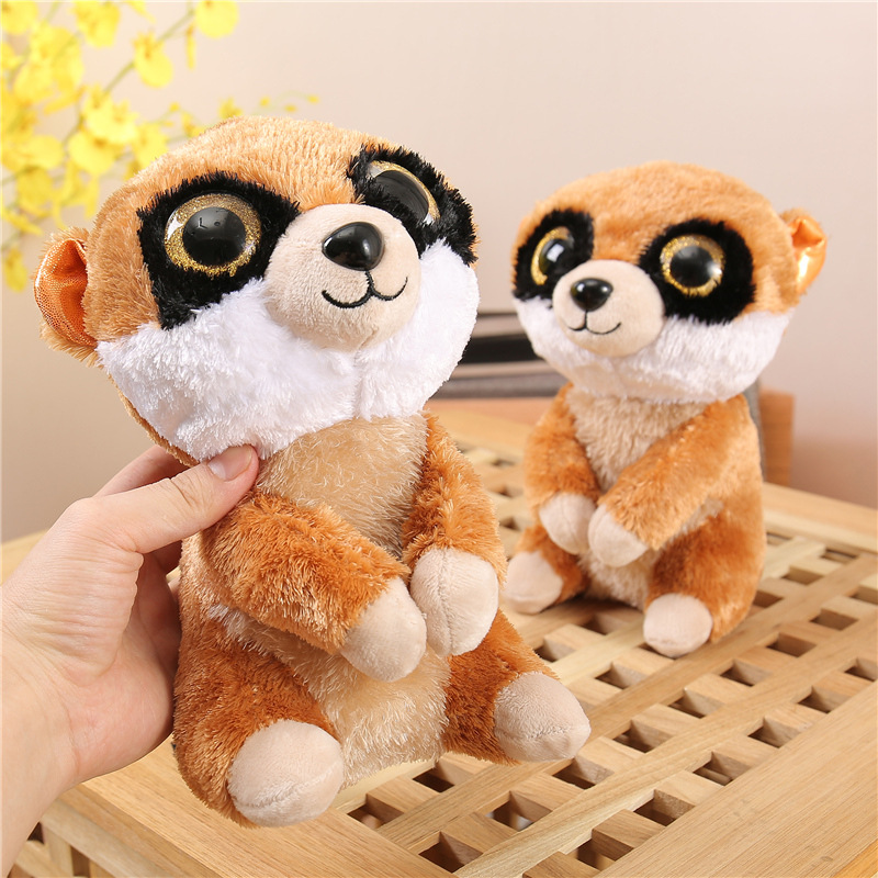跨境新款浣熊公仔森林动物大眼熊玩偶外贸女生礼物现货毛绒玩具