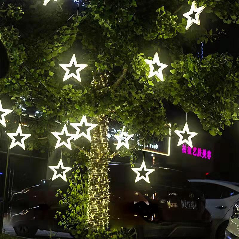 led月亮星星装饰灯 道路工程挂件蝴蝶景观灯圣诞节彩灯五角星灯饰
