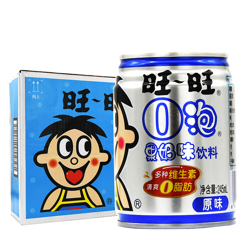 旺仔牛奶o泡果奶整箱245ml24罐装儿童早餐牛奶官方旗舰店同款