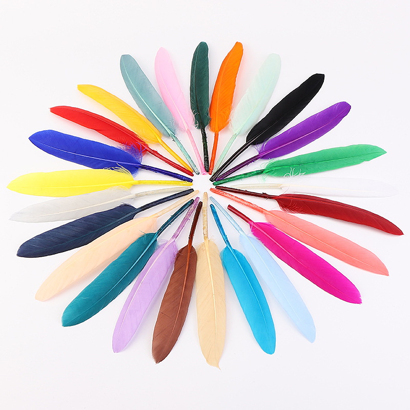 Supply 20 Colors Spot Color Goose Feather Small Straight Knife Feather DIY Color Feather Kindergarten Handmade Feather