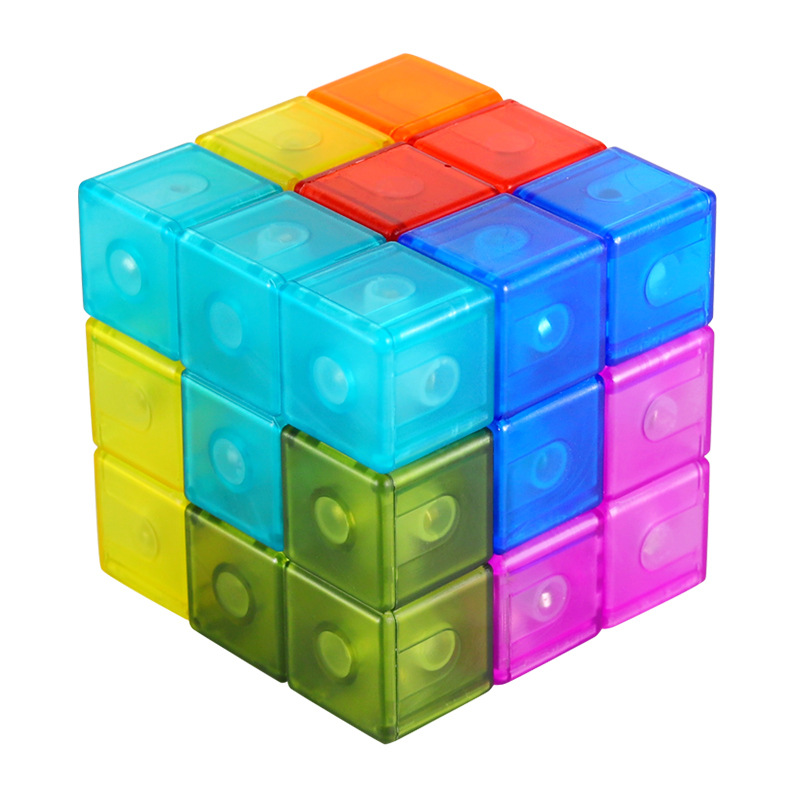 Amazon Cross-Border Children's Magnetic Cube Building Blocks Toys SUO-MA Three-Dimensional Square Educational Institution Luban Magnet Cube