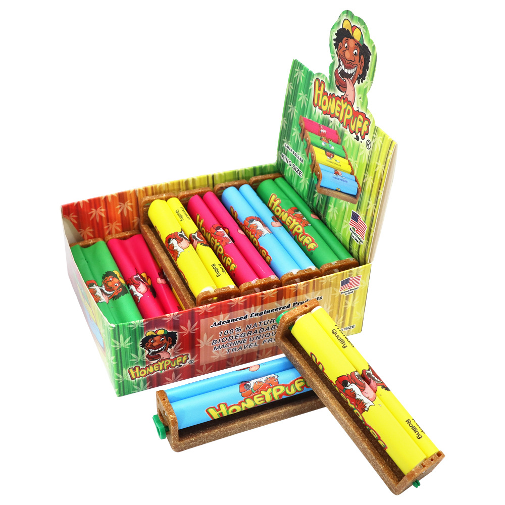 honeypuff卷烟器110mm可调节塑料卷烟器跨境热销cigarettedevice