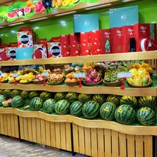 生鲜超市中岛柜阶梯架水果货架百果园水果店实木货架展示架收银台