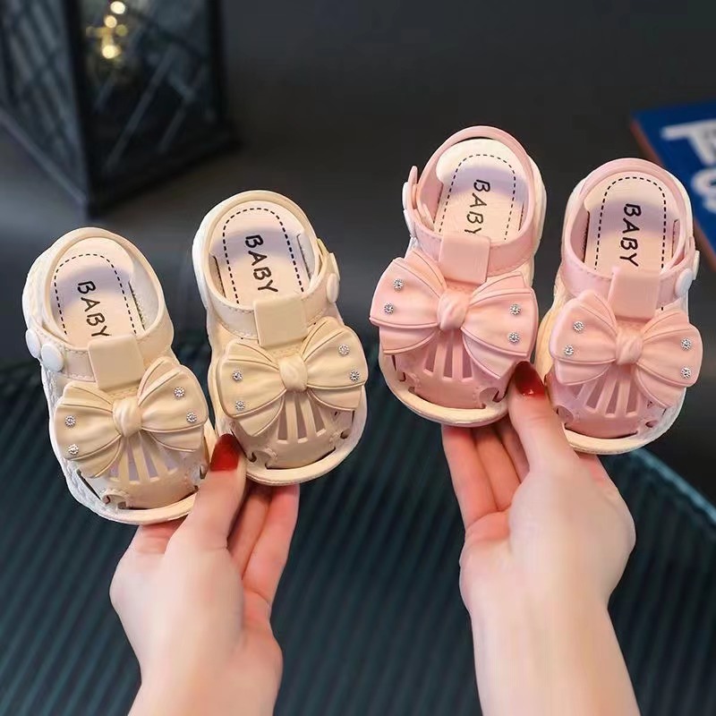 Summer New Baby and Infant Shoes Princess Shoes Soft Bottom Toddler Shoes Breathable Baby Girl Bow Sandals Wholesale