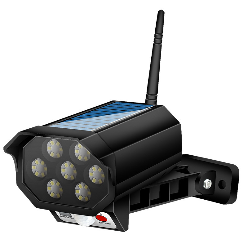 跨境新品led太阳能仿真监控灯遥控假摄像头感应路灯户外壁灯厂家