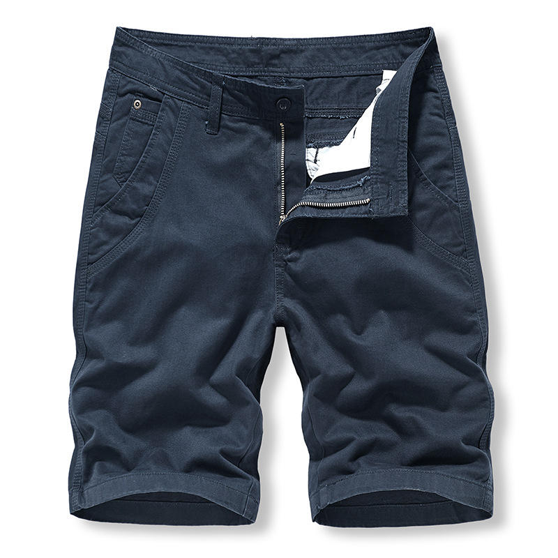 亚马逊纯色男裤夏季马裤纯棉休闲七分裤男士休闲裤潮牌运动男短裤