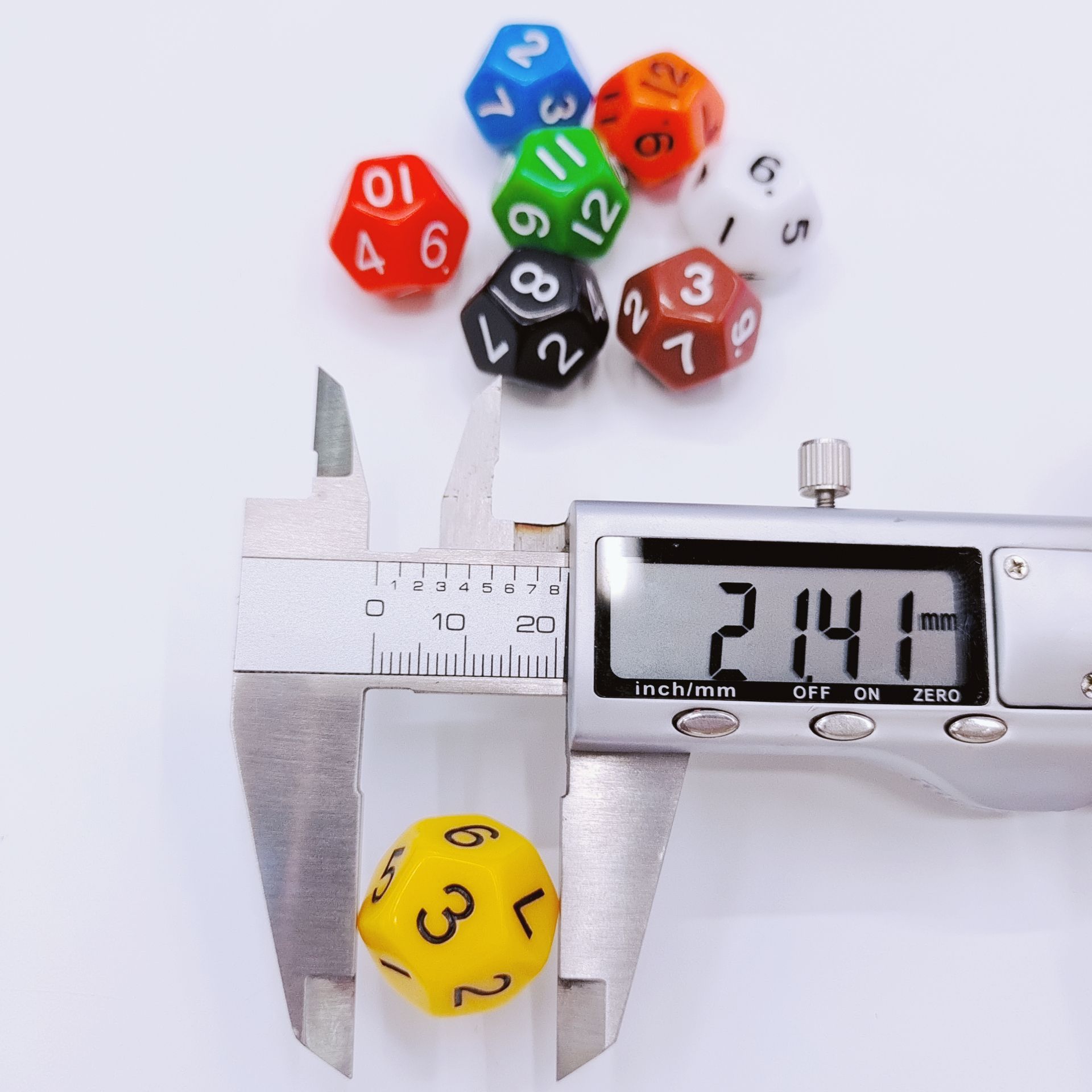 多面数字骰子 12面彩色亚克力骰子 算数色子 教育用品 文教类道具