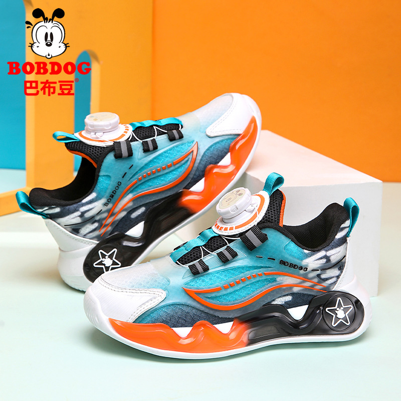 巴布豆童鞋春夏新款透气网面男童女童耐磨防滑夜光减震儿童运动鞋